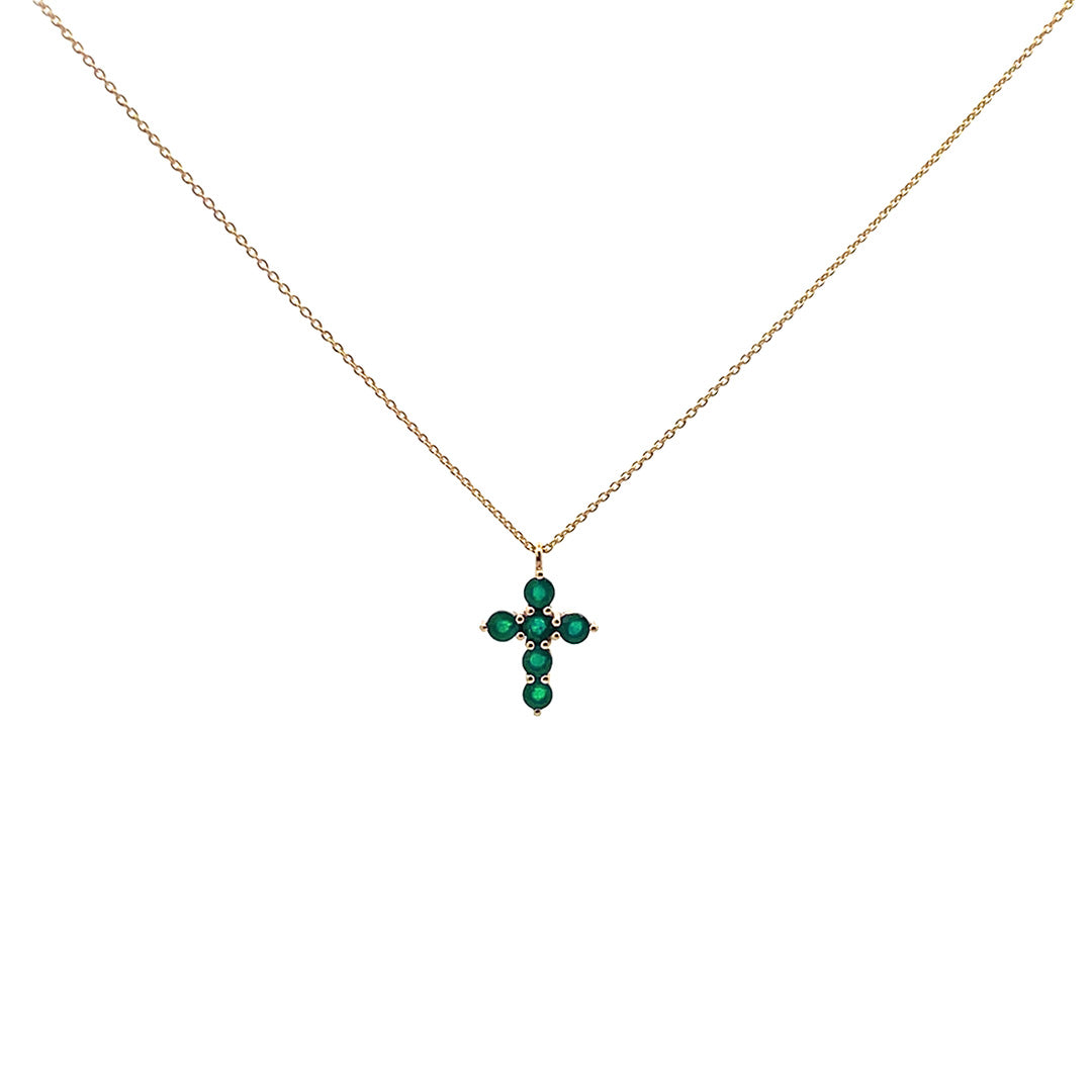 Collar con cruz de esmeralda
