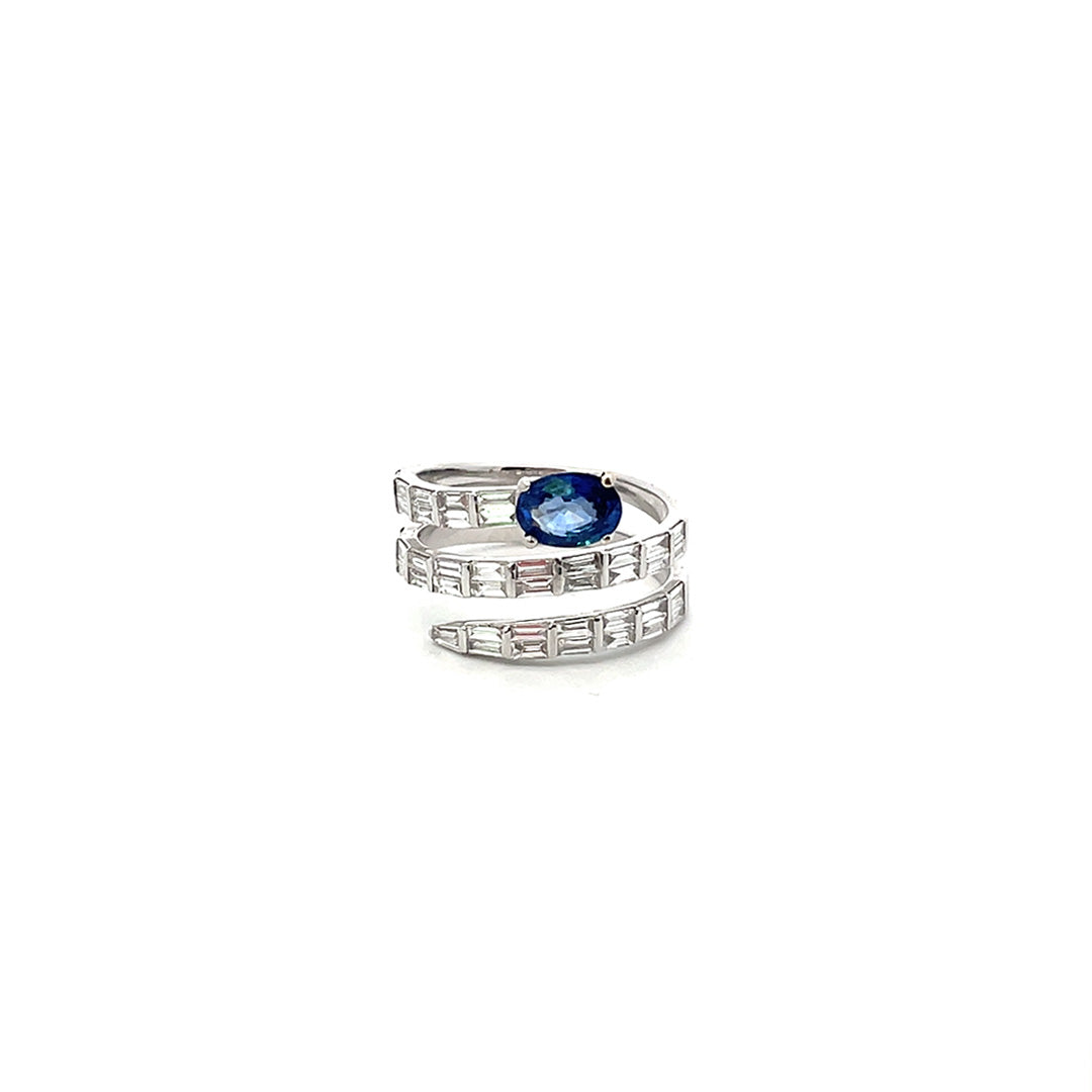 Anillo serpiente con zafiro