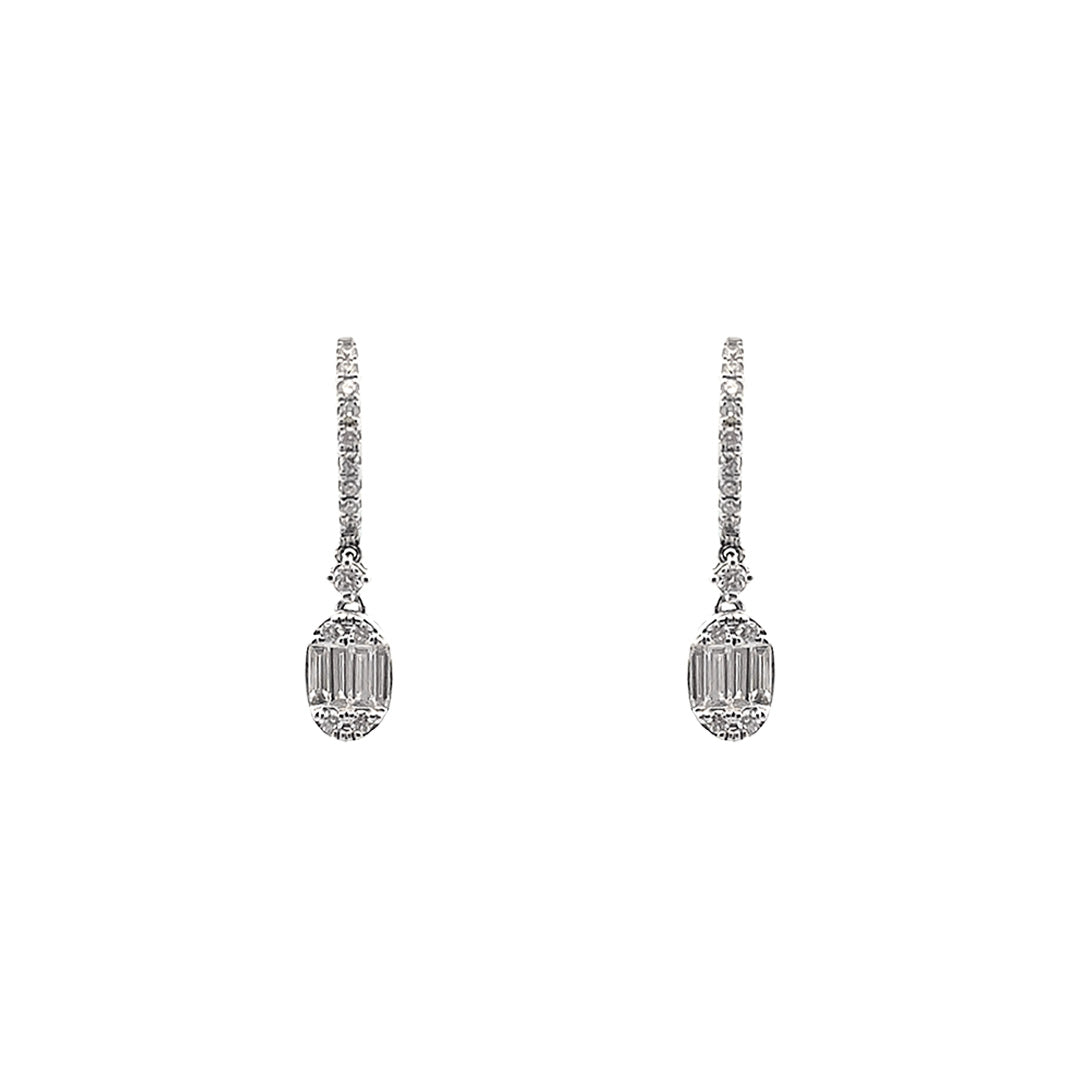 Arracadas con gota de diamantes