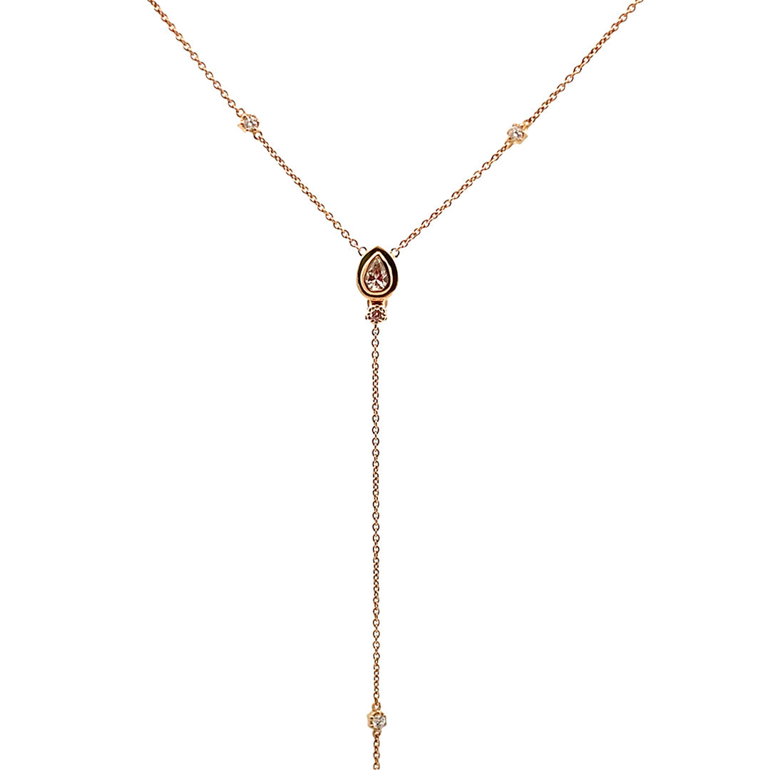 Collar largo con diamantes