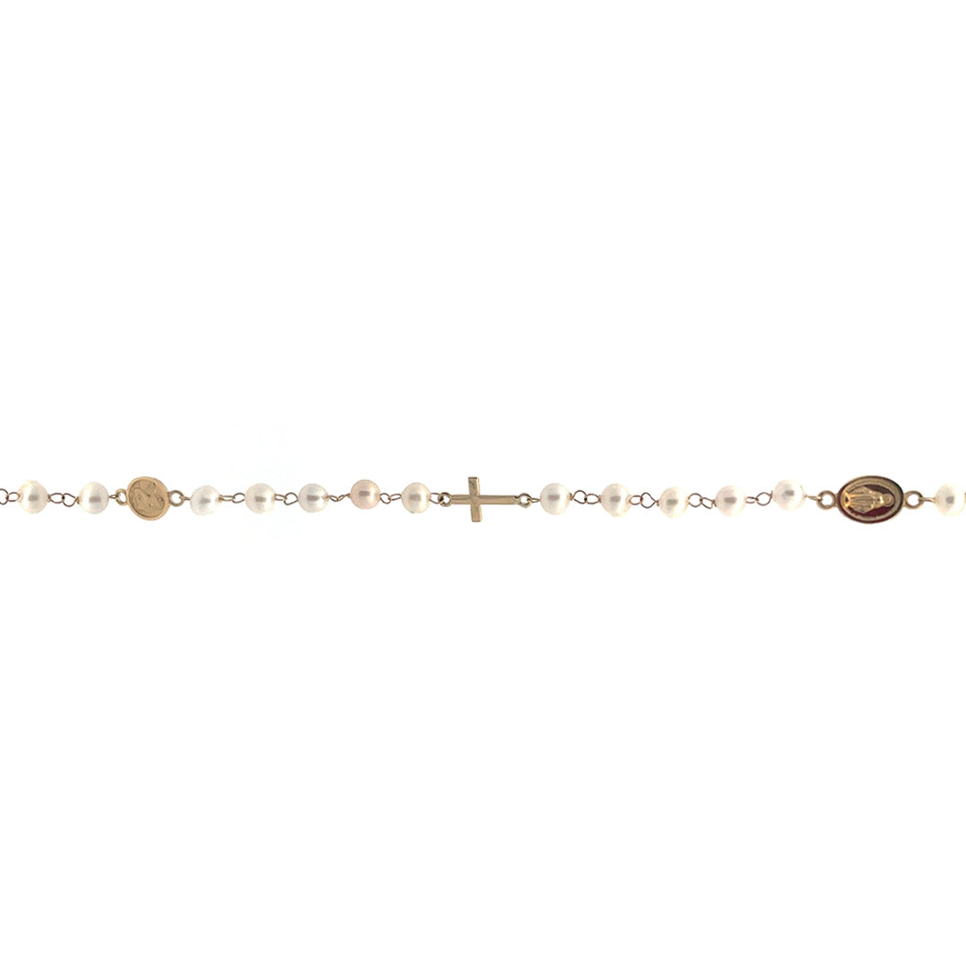 Pulsera rosario de perlas