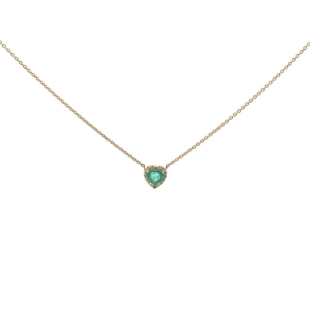 Collar con corazón de esmeralda