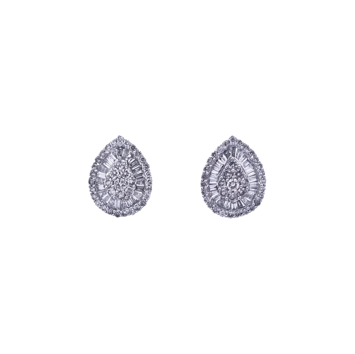 Arete de diamante en pera
