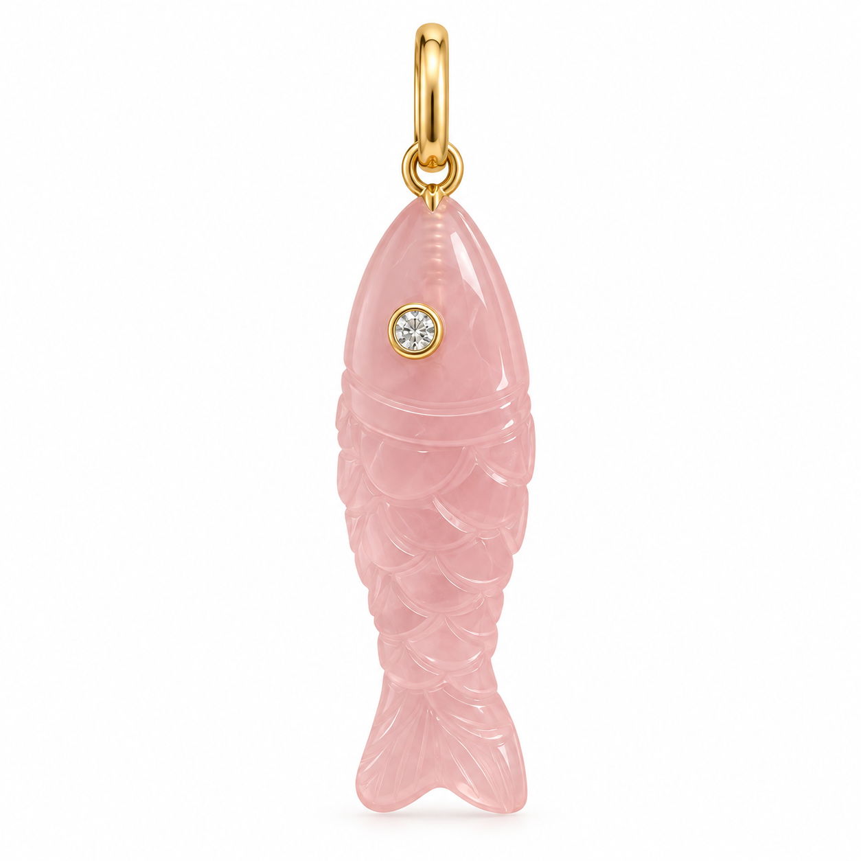 Dije Pez Cuarzo Rosa