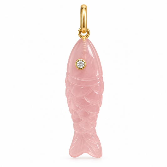 Dije Pez Cuarzo Rosa