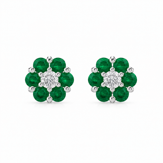 Aretes Rosette Esmeralda