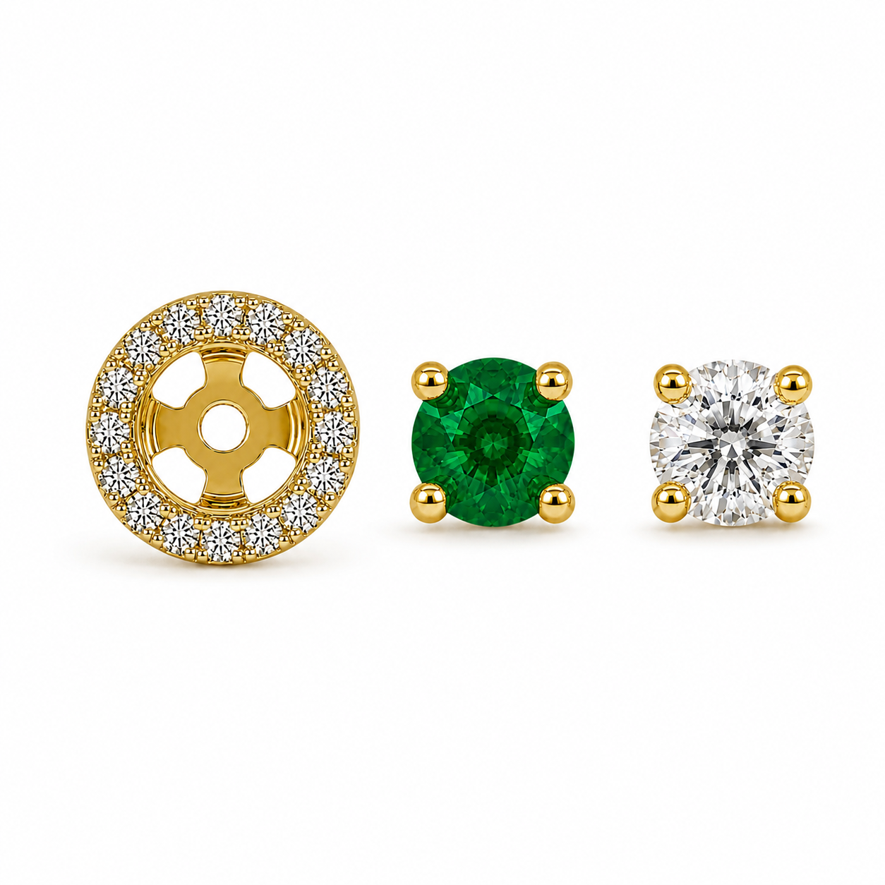 Aretes Orlienne Esmeralda Oro ama