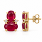 Aretes Virelle Rubí