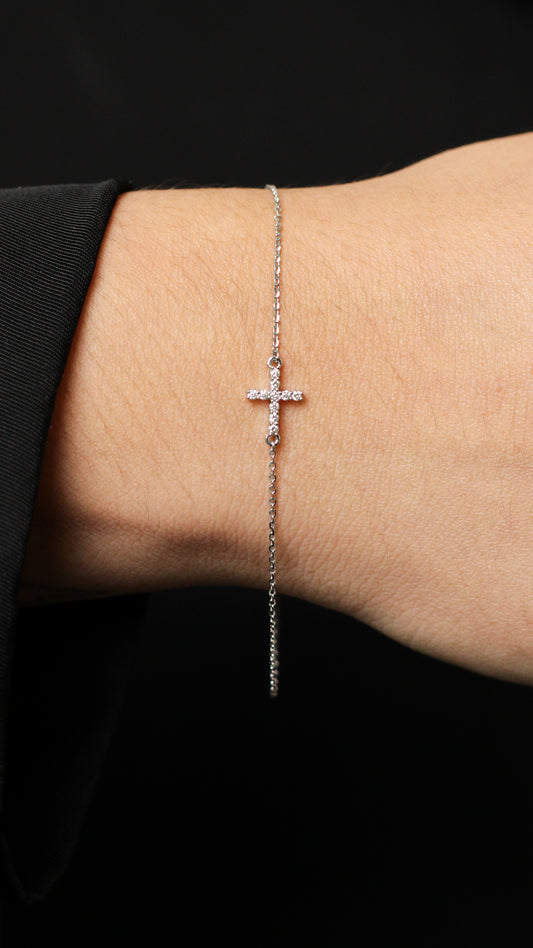 Pulsera Cruz de Diamantes