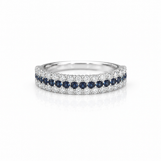 Anillo Riviera Zafiro Blanco