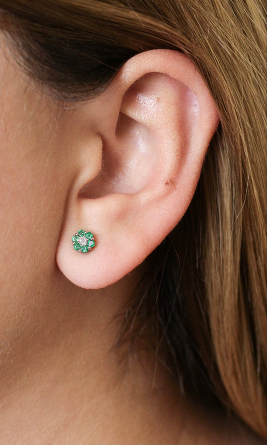 Aretes Rosette Esmeralda