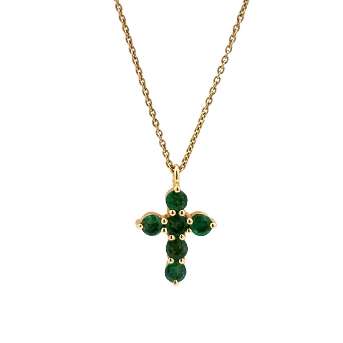 Collar Cruz de esmeraldas