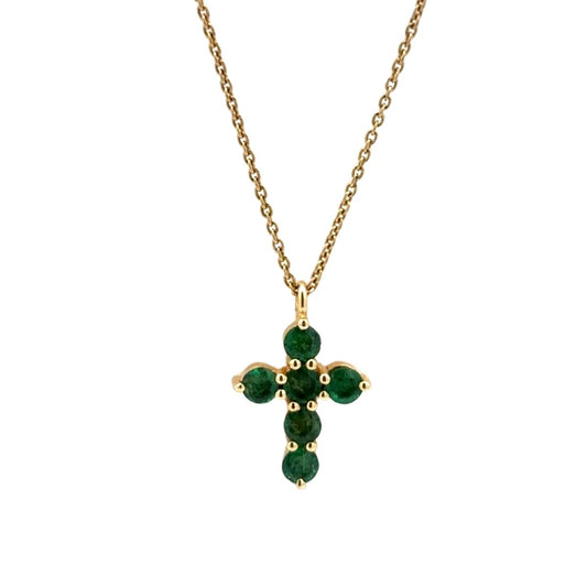 Collar Cruz de esmeraldas