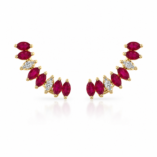 Aretes Fleur Rouge