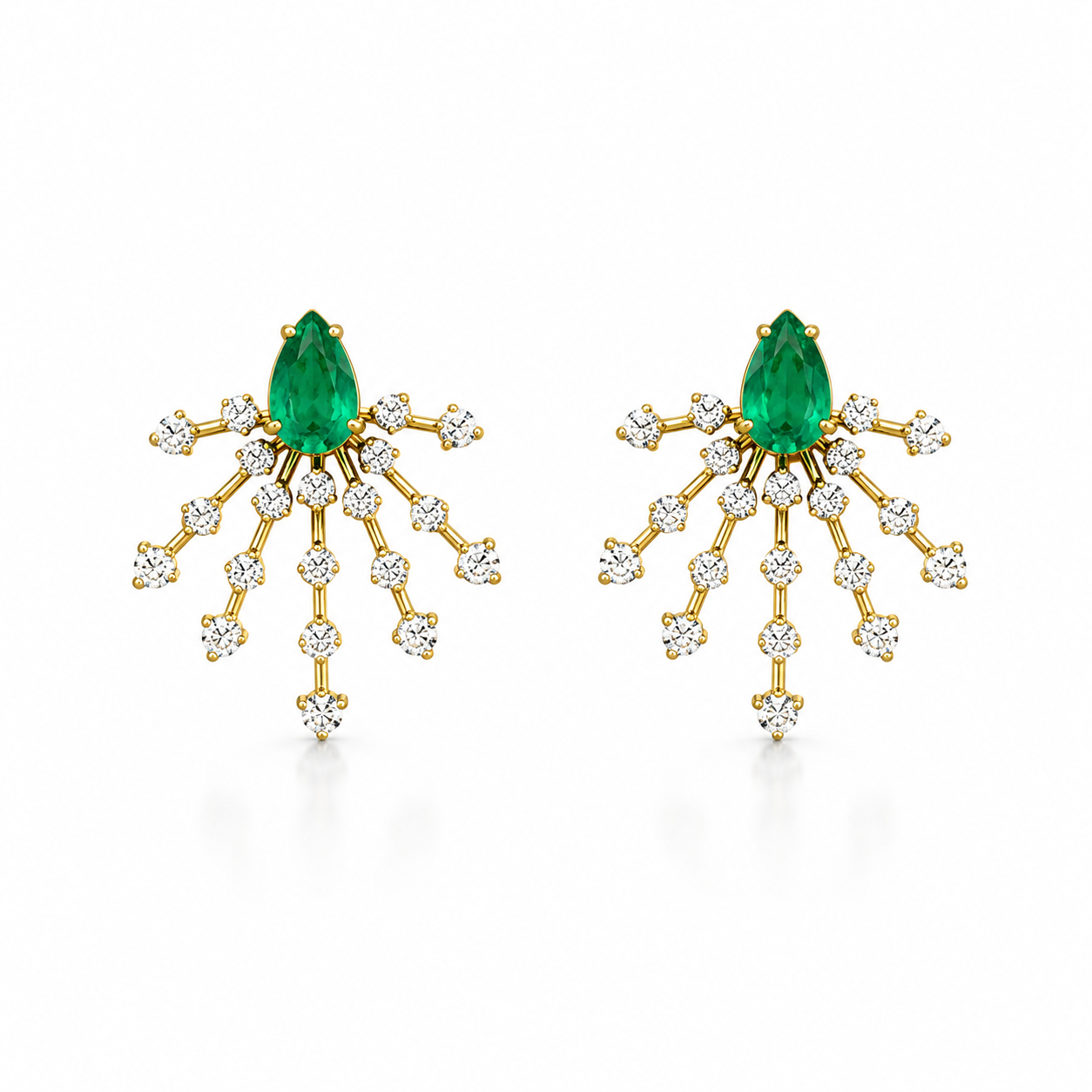 Aretes Fierwork Esmeralda