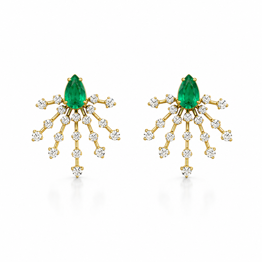 Aretes Fierwork Esmeralda