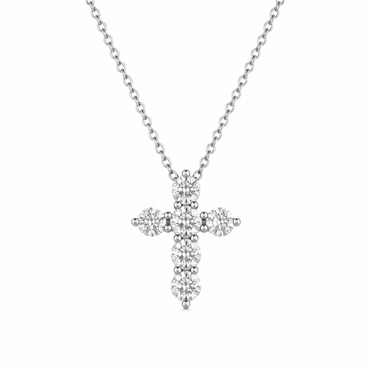 Collar Cruz Oro blanco