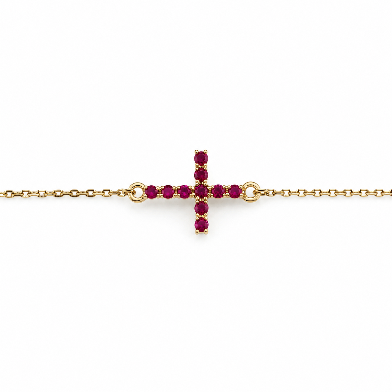 Pulsera Cruz Rubí