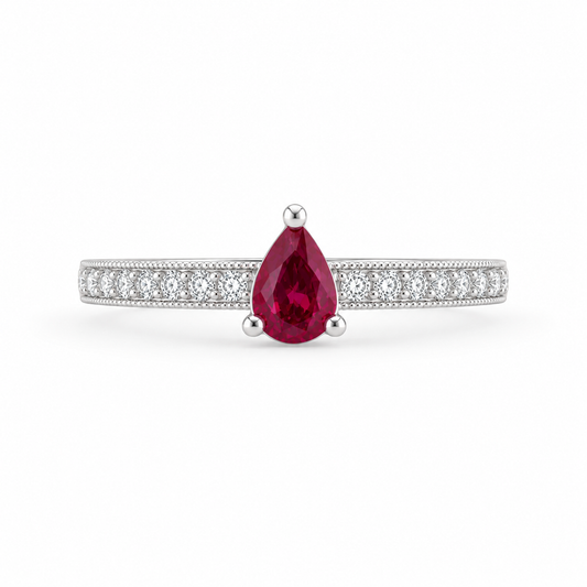 Anillo Clover Rubí