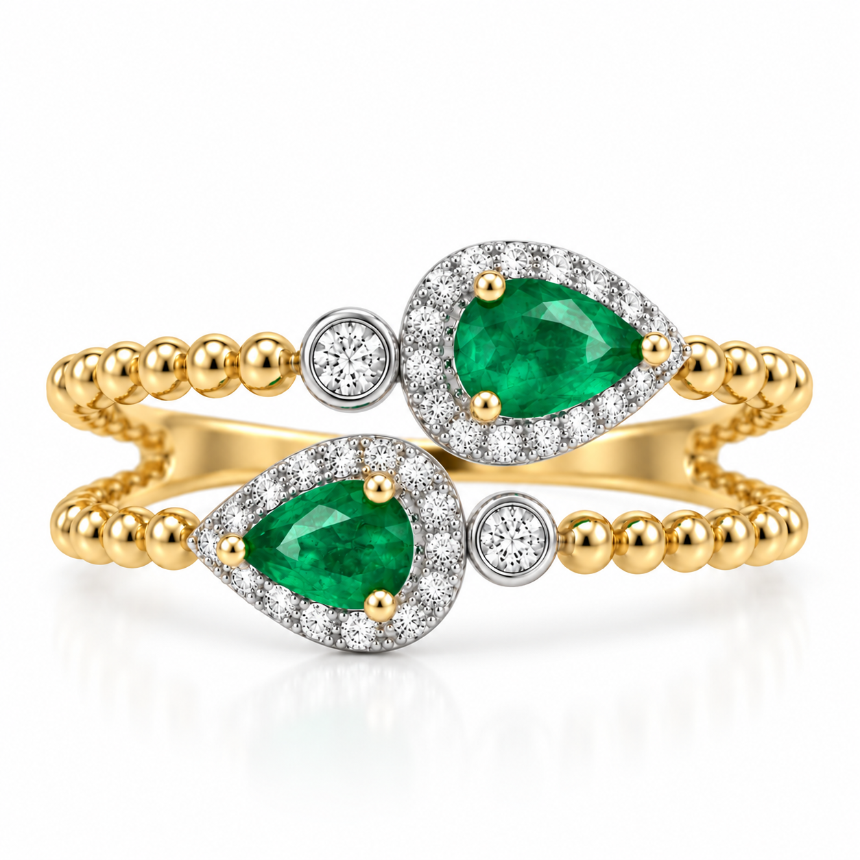 Anillo Geminis Esmeralda
