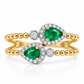 Anillo Geminis Esmeralda