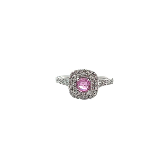 Anillo zafiro rosa