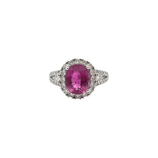 Anillo de zafiro rosa