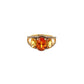 Anillo de zafiro naranja y amarillo