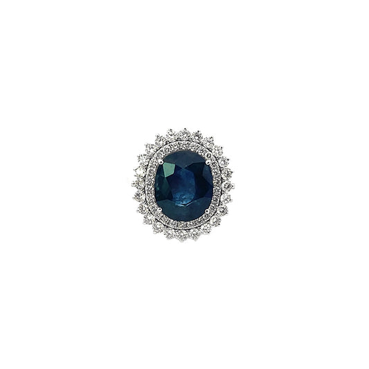 Anillo de zafiro y diamantes
