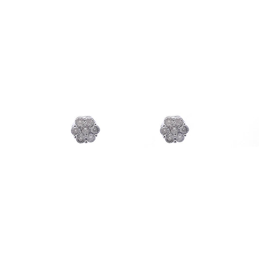 Aretes de flor de diamante