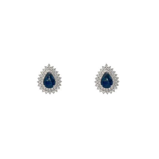 Aretes de gota con zafiro