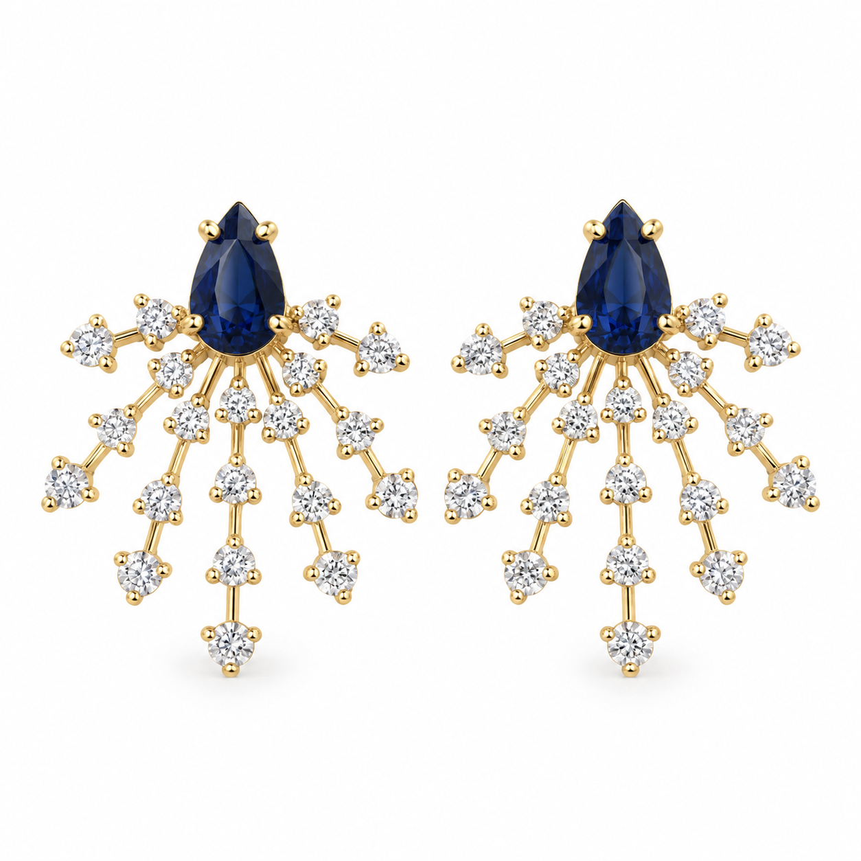 Aretes Firework Zafiro Azul
