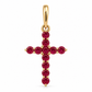 Dije Cruz mini Gold Ruby