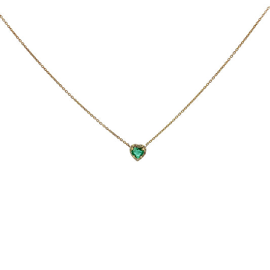 Collar corazón de esmeralda