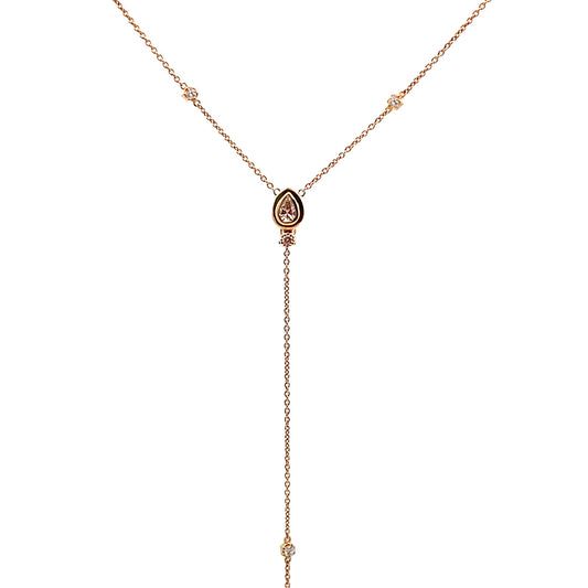 Collar largo con diamantes