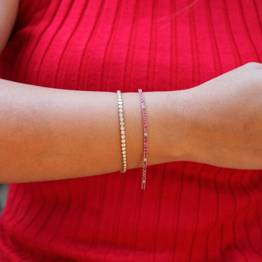 Pulsera Tennis Luz de Oro