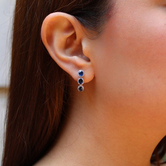 Aretes Zafiro Azul Reino