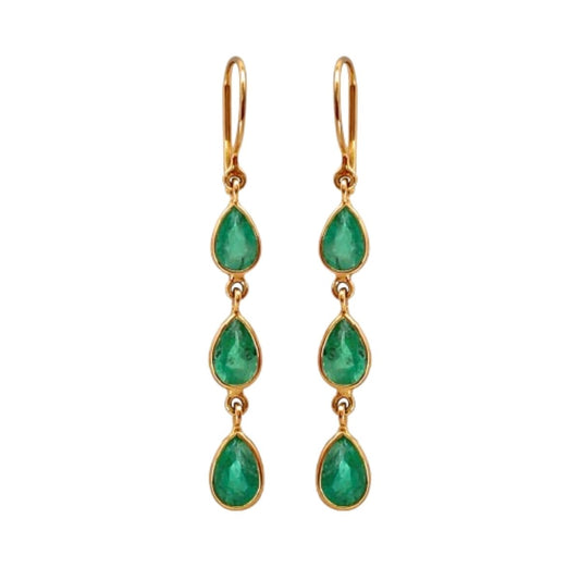 Aretes Gota Esmeralda