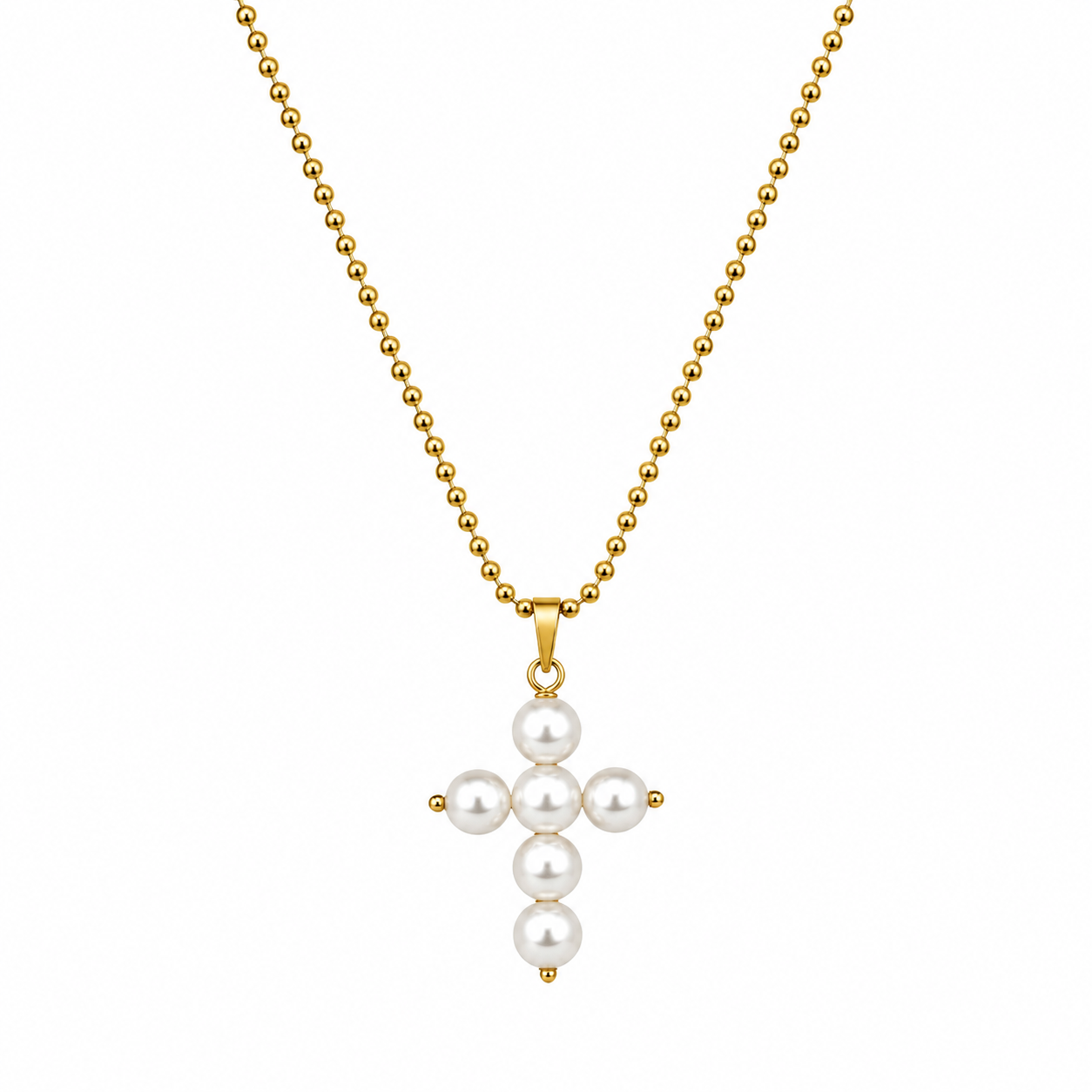 Collar Cruz de Perla