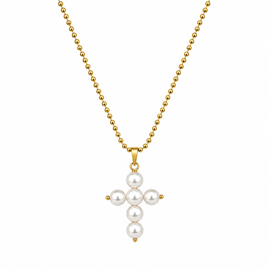Collar Cruz de Perla