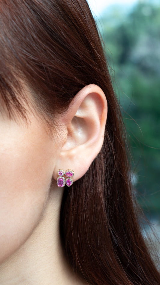 Aretes de zafiro multishape