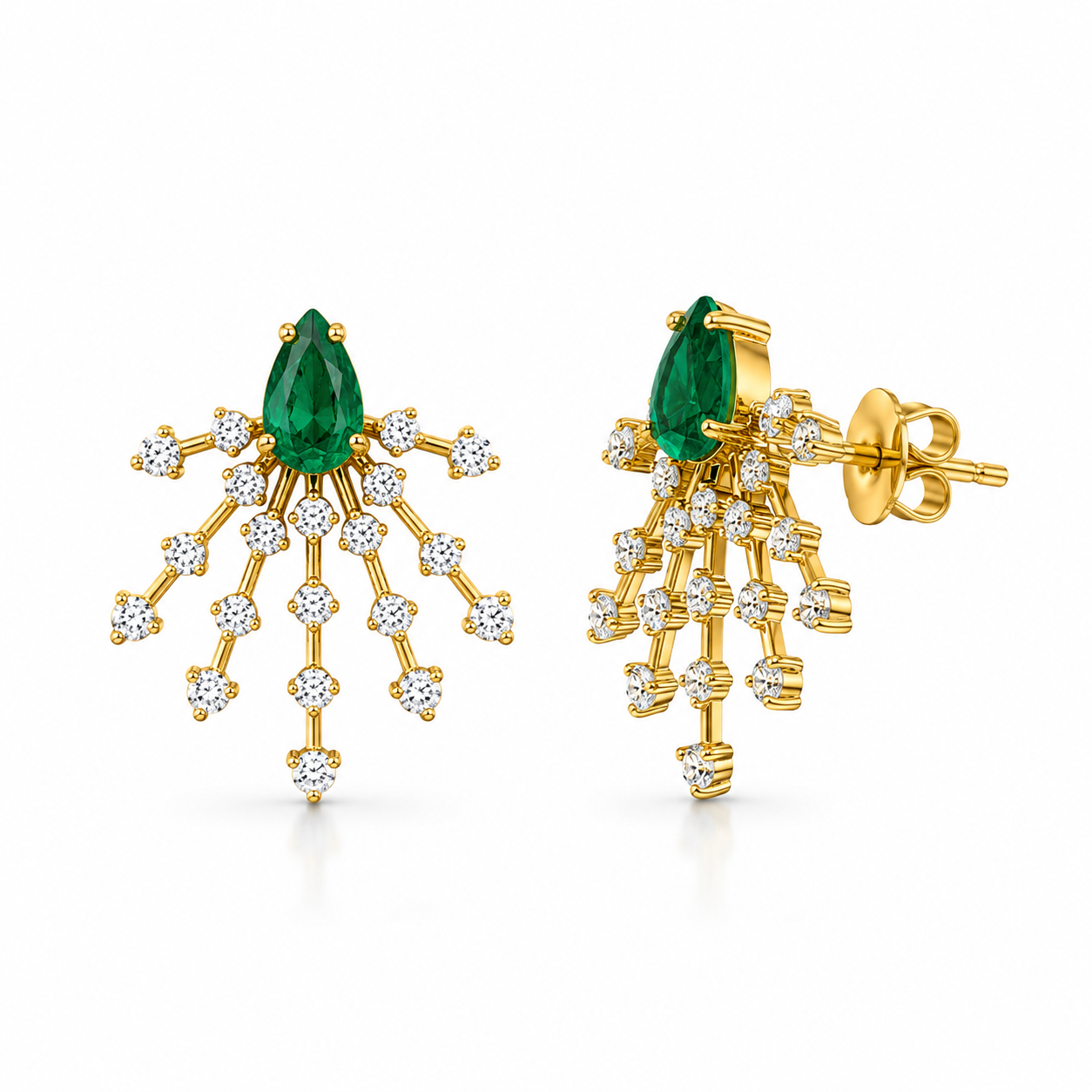 Aretes Fierwork Esmeralda