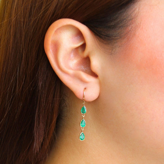 Aretes Gota Esmeralda