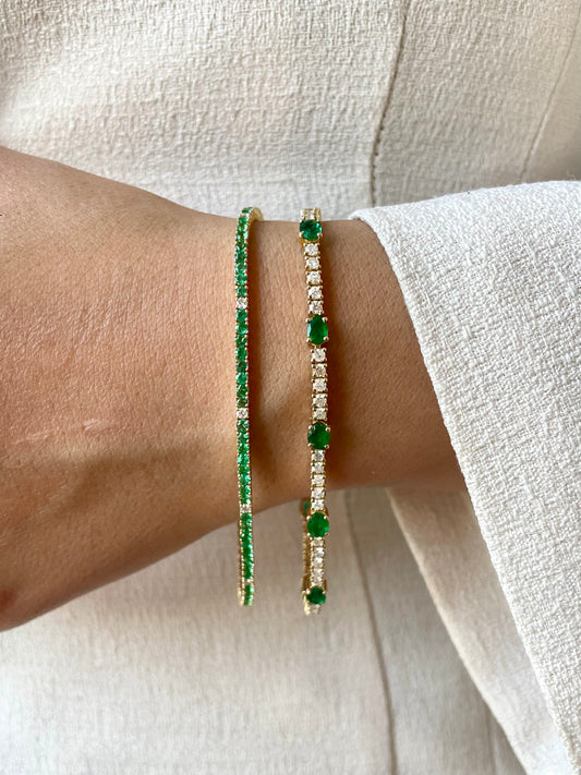 Pulsera de esmeraldas y diamantes