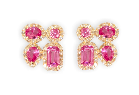 Aretes de zafiro multishape