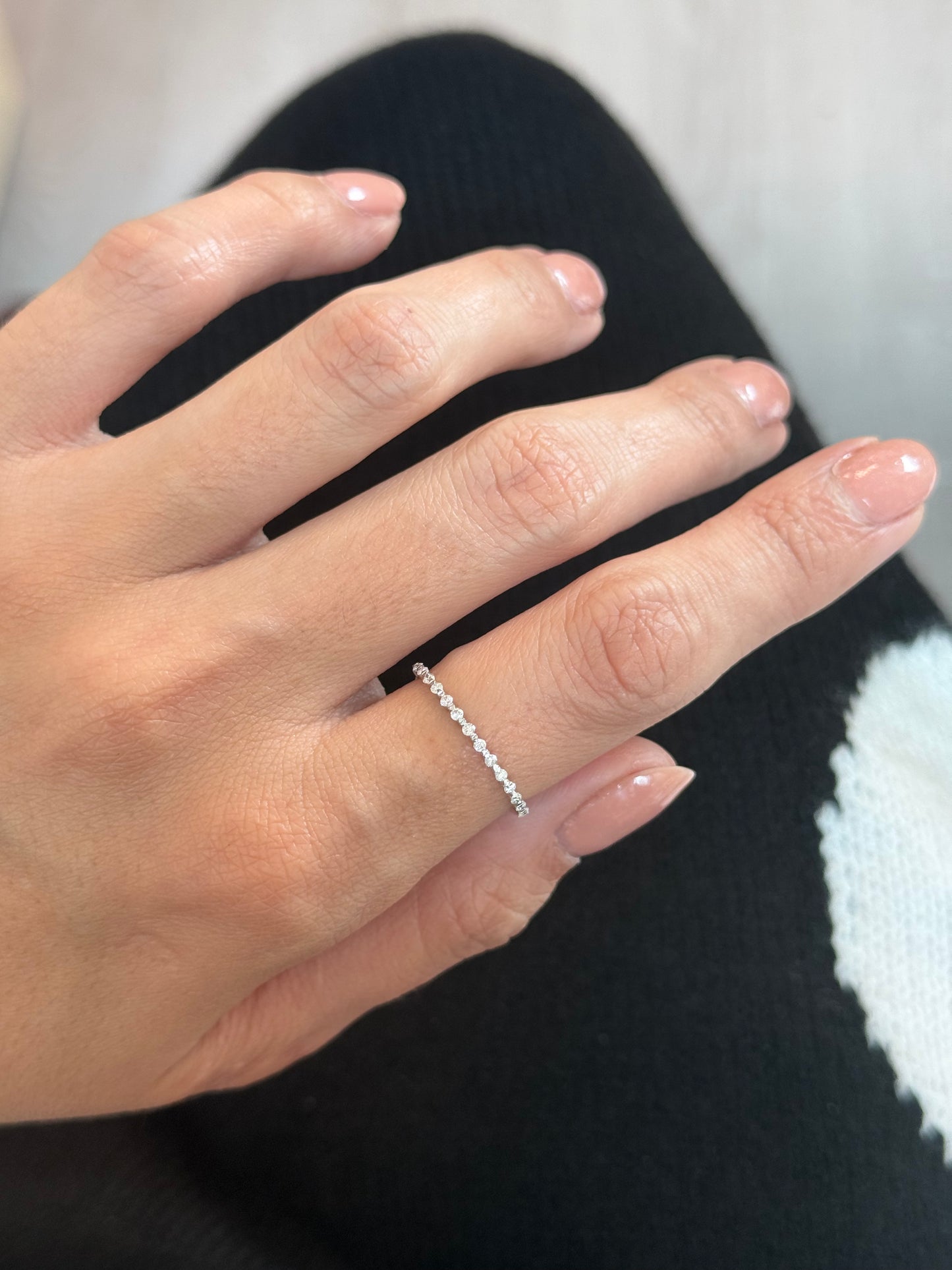 Media churumbela de diamantes naturales .16 cts/ oro 18k/ talla 7