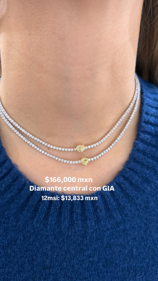 Collar con diamante canario