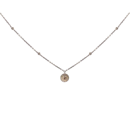 Collar media esfera con diamantes
