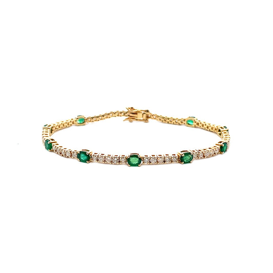 Pulsera de esmeraldas y diamantes