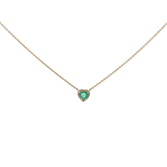 Collar con corazón de esmeralda
